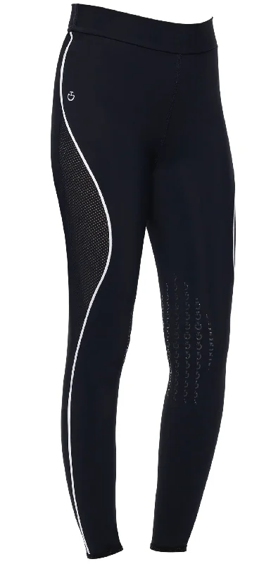 High Waist Perforated Insert Leggings Navy