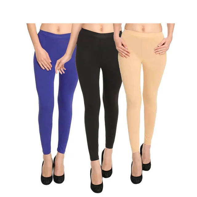 HiFlyers Women Ankle Length Leggings Pack Of 3