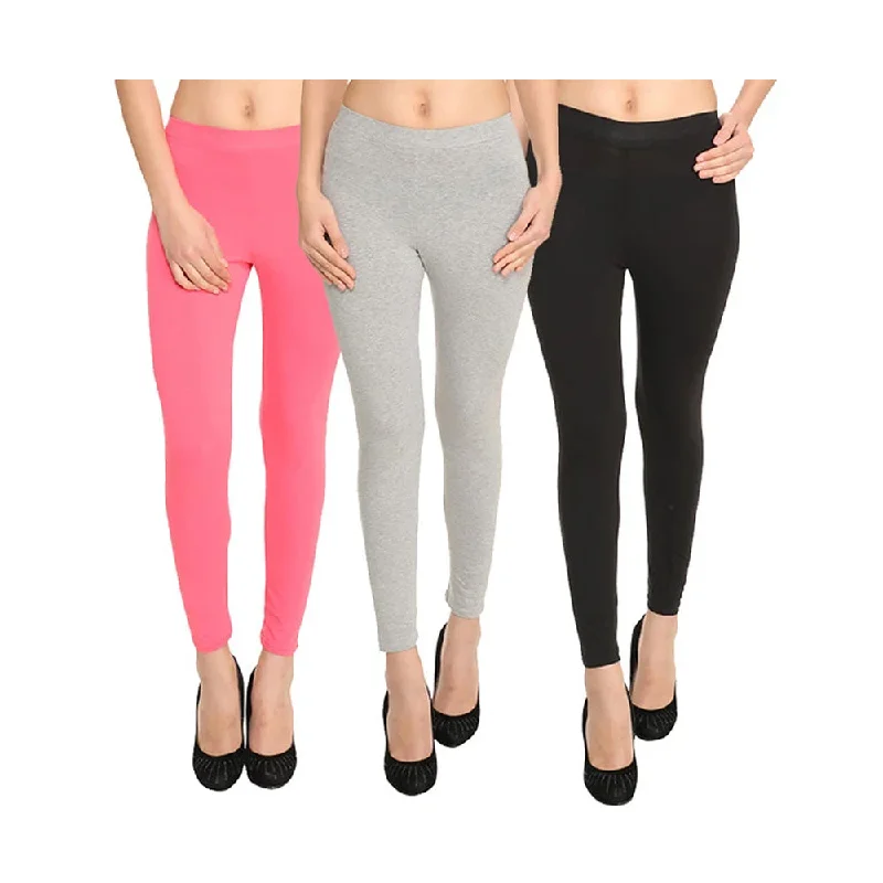 HiFlyers Women Ankle Length Leggings Pack Of 3