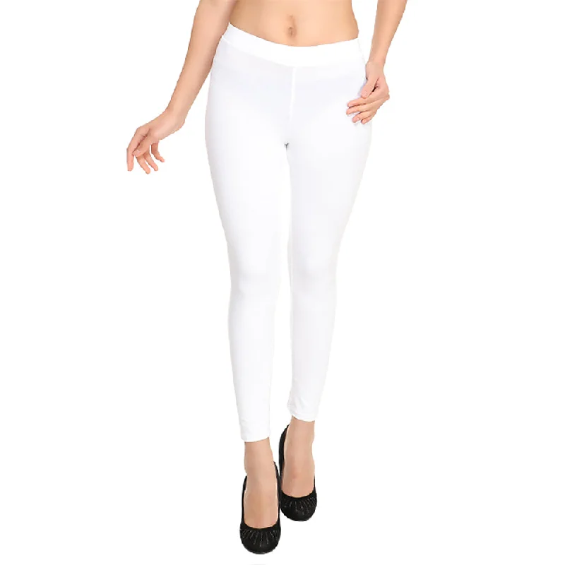 HiFlyers Women Ankle Length Leggings White