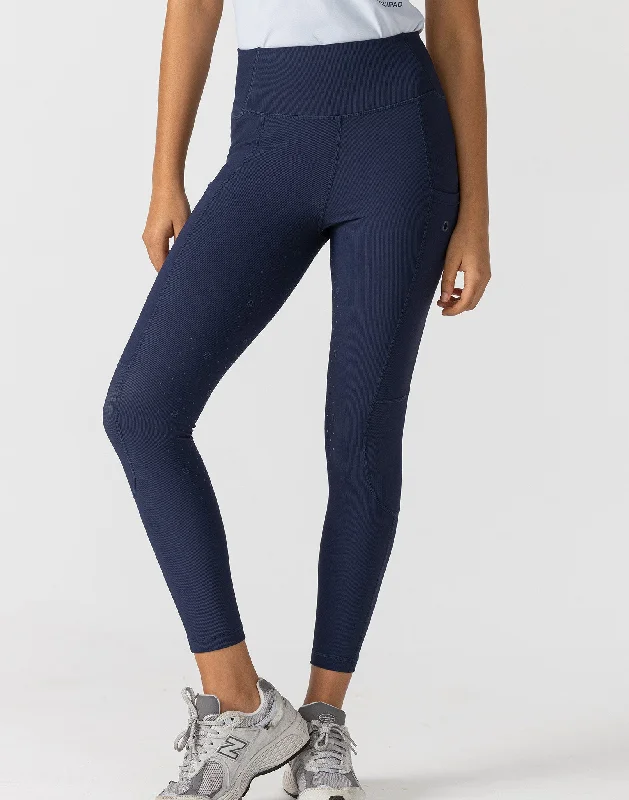 Equipad Ribbed Riding Leggings - Navy