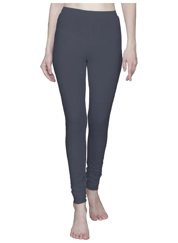 T.T. Women Solid Chudidar Cotton Lycra Cool Leggings -Charcoal