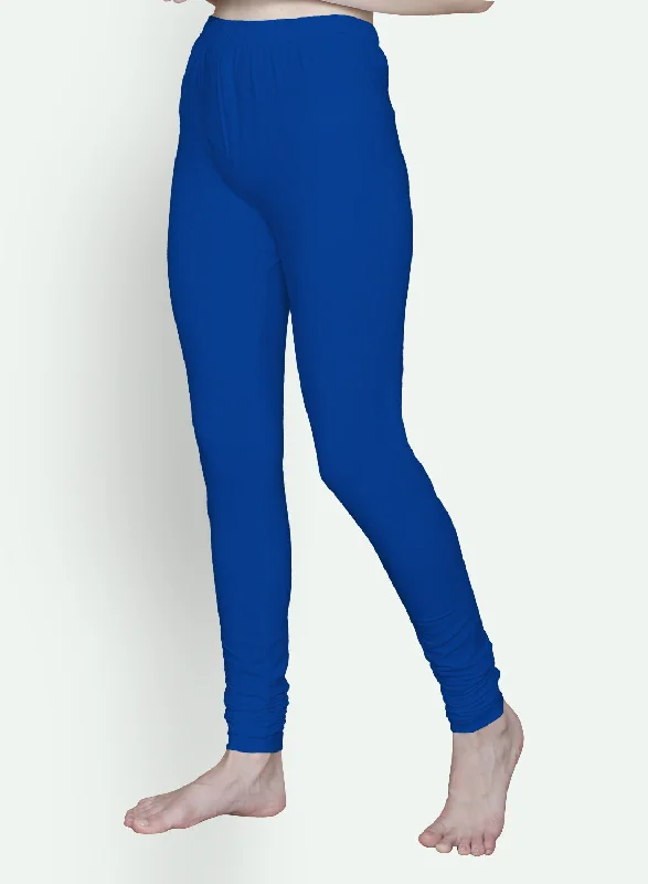 T.T. Women Solid Chudidar Cotton Lycra Cool Leggings -Ink Blue