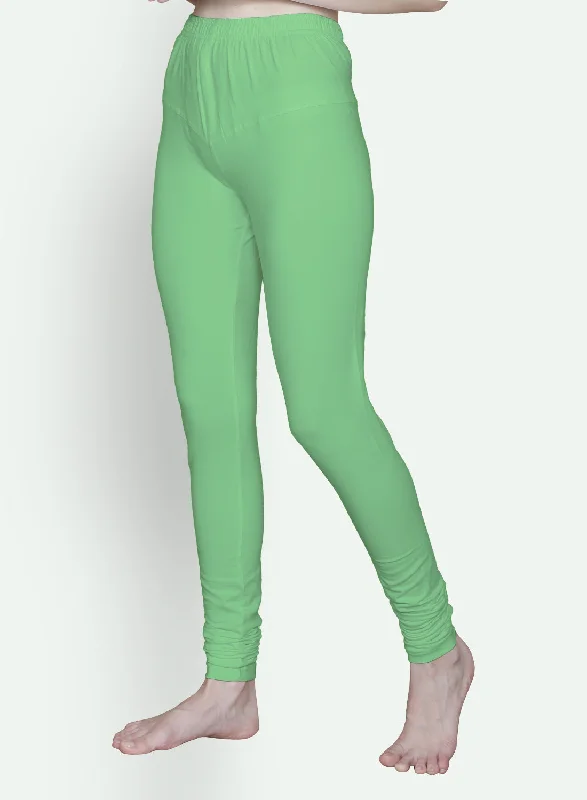 T.T. Women Solid Chudidar Cotton Lycra Cool Leggings -Pista Green