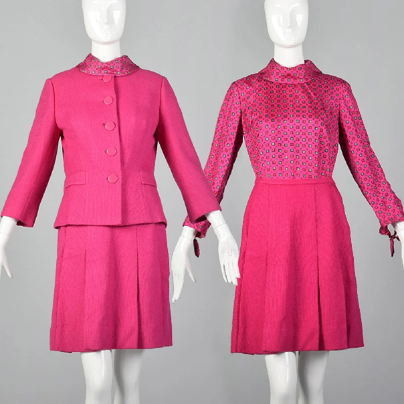 1960s Matthews Hot Pink Skirt Suit