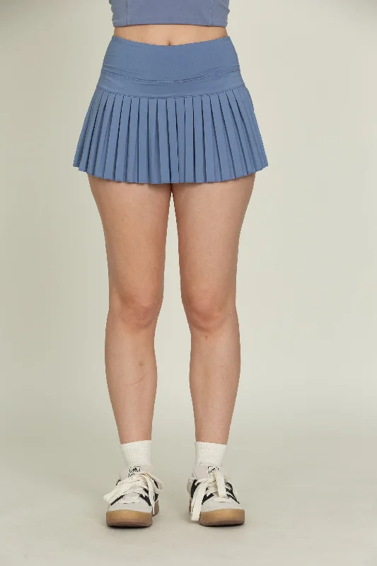 Dusty Blue Pleated Tennis Skirt