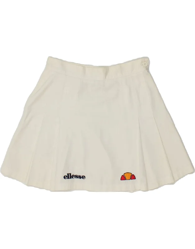 ELLESSE Womens Graphic Tennis Skirt IT 38 XS Off White Polyester