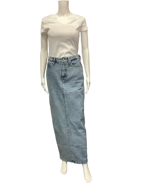 Good American Jean Skirt Maxi Blue Pencil Denim Size: 4/27