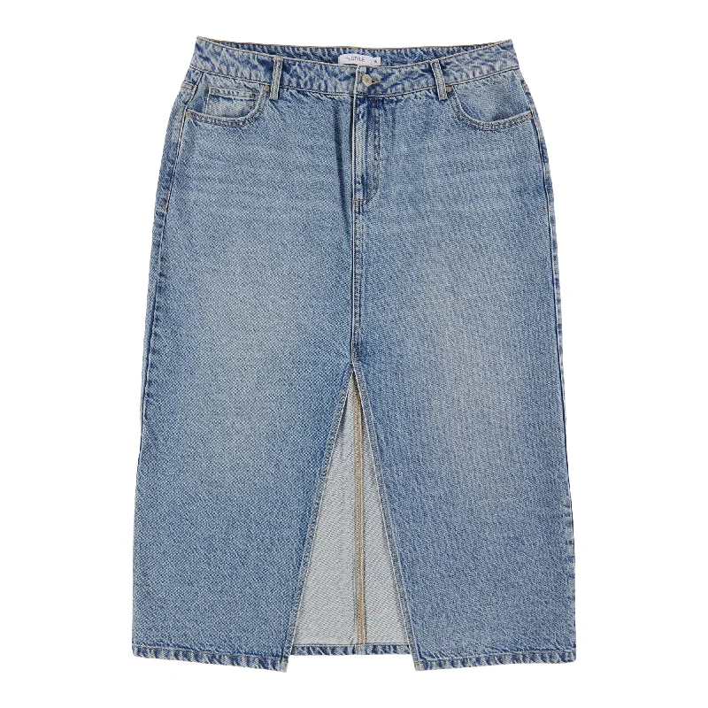 mySTYLE Women's Plus Denim Skirt