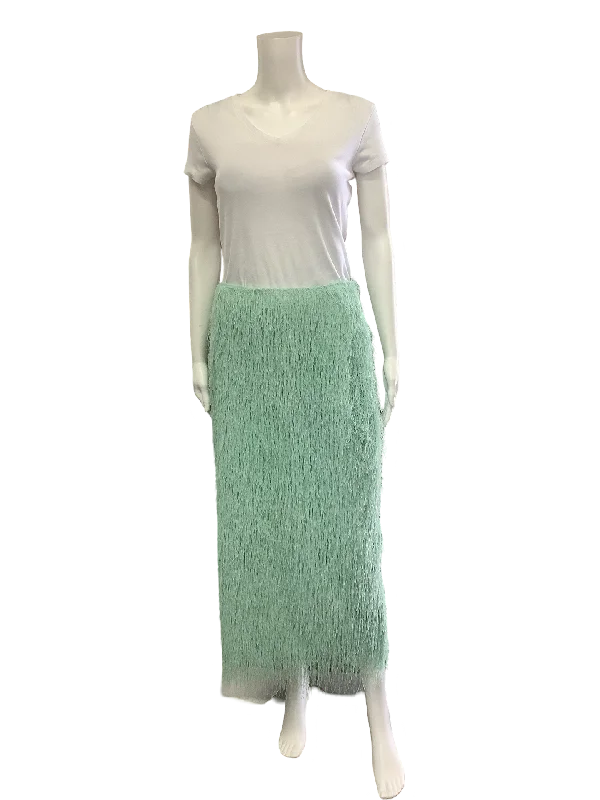 Zara Skirt Feathered Midi Length Pencil w/Tags Green Size: S