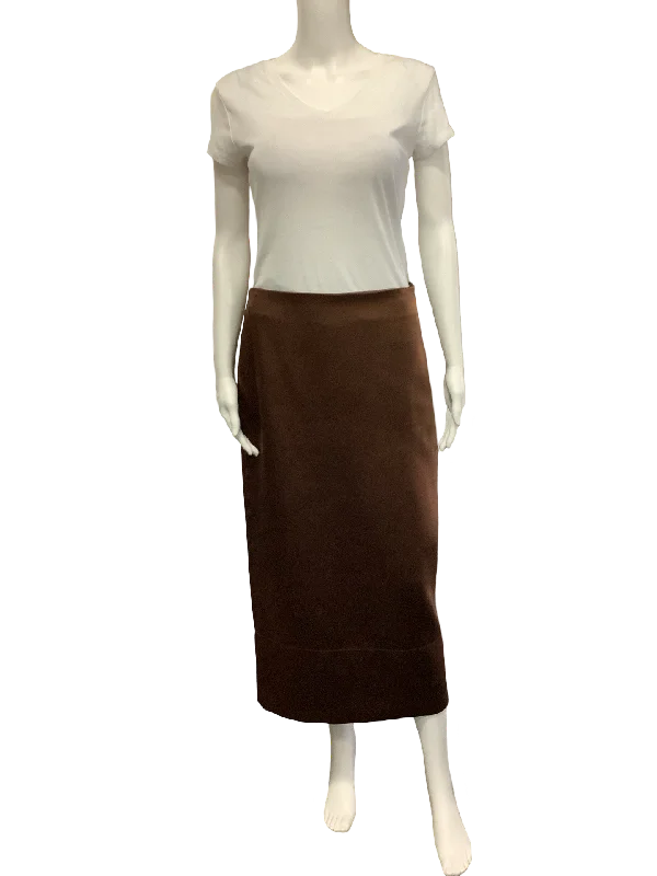 Zara Skirt Satin Midi Length Pencil w/Tags Brown Size:M