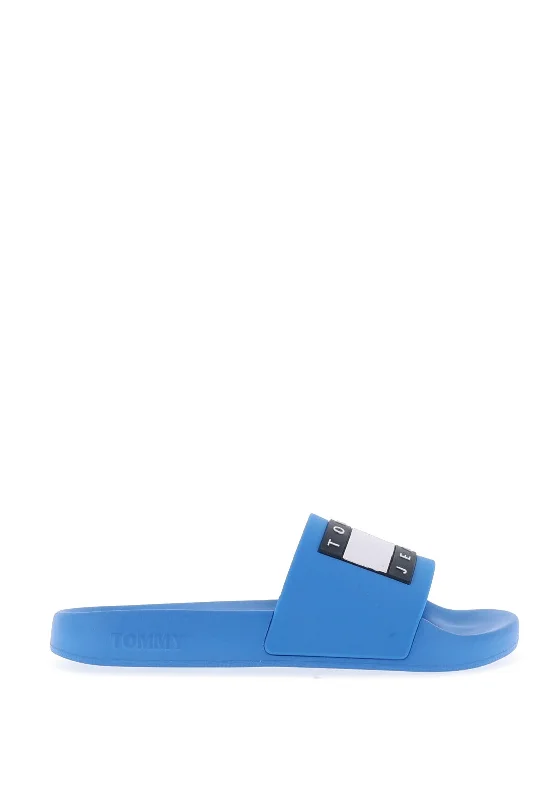 Tommy Jeans Womens Essential Pool Sliders, Blue