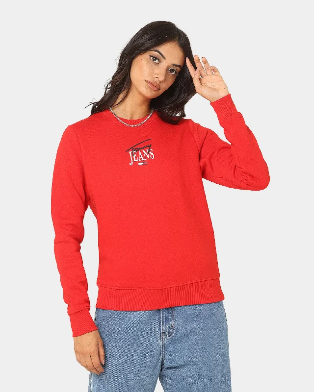 Tommy Jeans Women's Essential Crewneck Deep Crimson