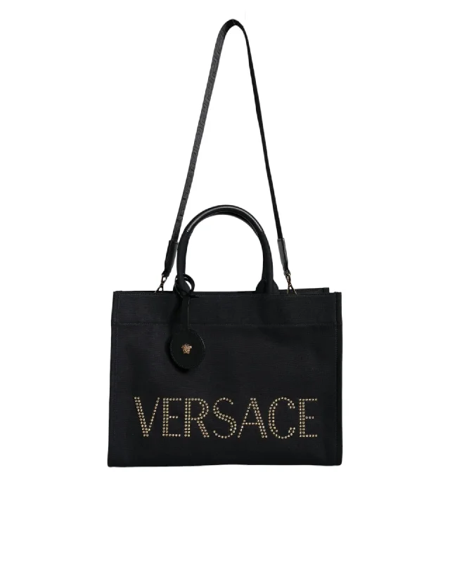 Versace  Jeans Couture Studded Tote Bag in Black