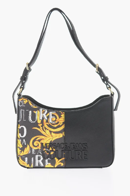 Versace JEANS COUTURE Baroque Motif Shoulder Bag with Embossed Logo Unica One size