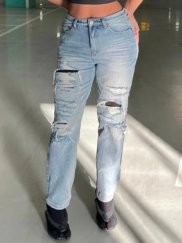 Joie Denim Blue Heavy Frayed Ripped Black Patch Distressed Washed High-rise Jeans Pants