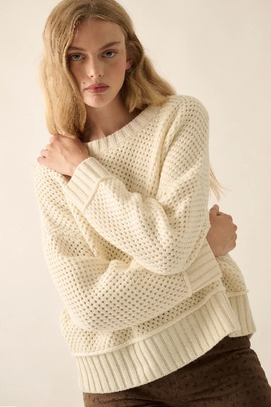 Basically Perfect Chunky Crochet-Knit Sweater