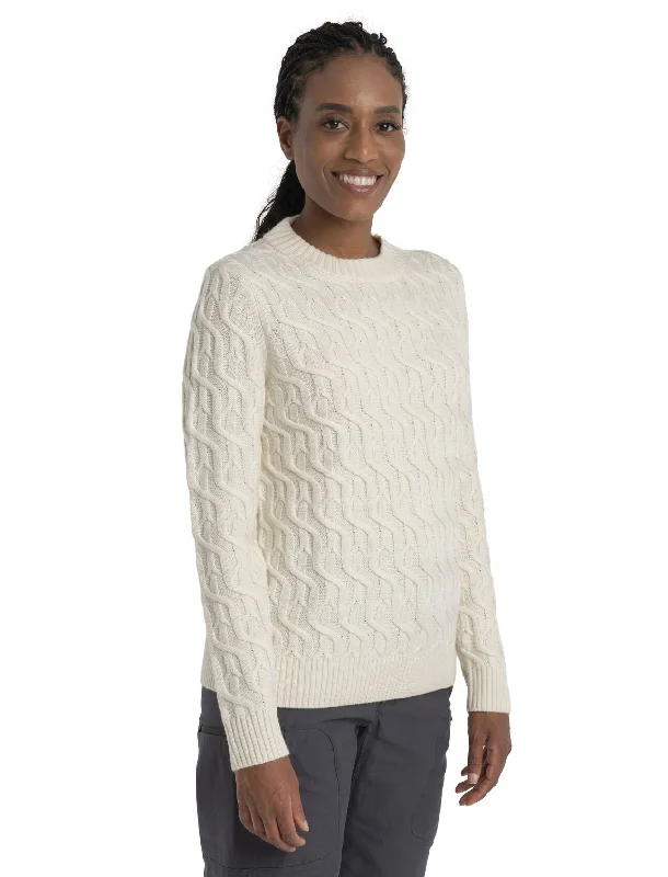 Icebreaker Merino Cable Knit Crewe Sweater (Women's) Undyed