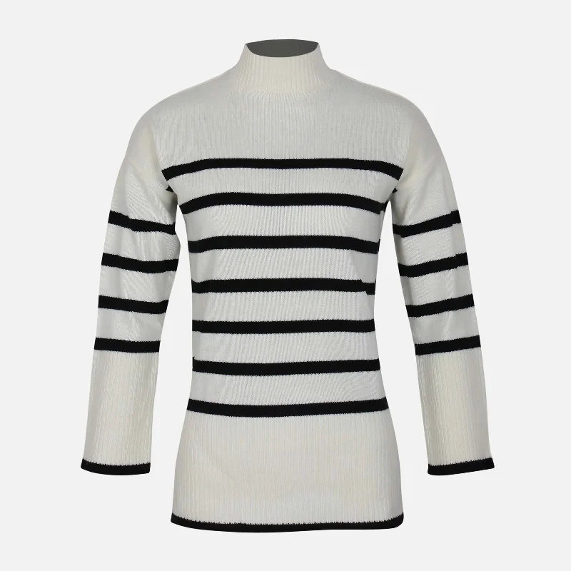 WOMEN STRIPED LONG SWEATER